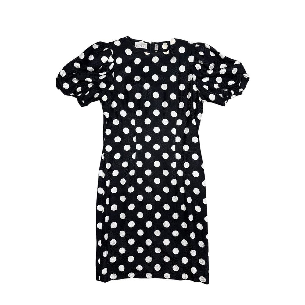 Adrianna Papell Vintage 80s 100% Silk Polka Dot Dress Large - Picture 4 of 10